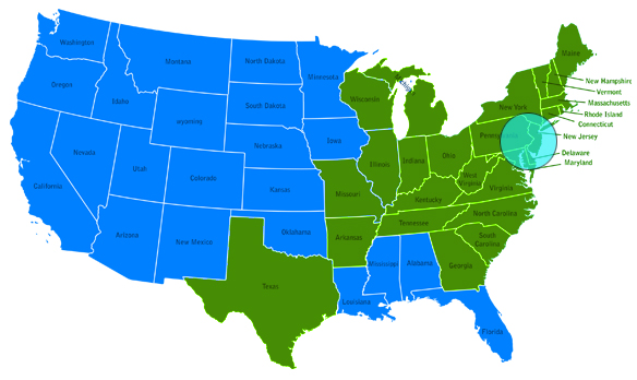 V Solve Service Area Map
